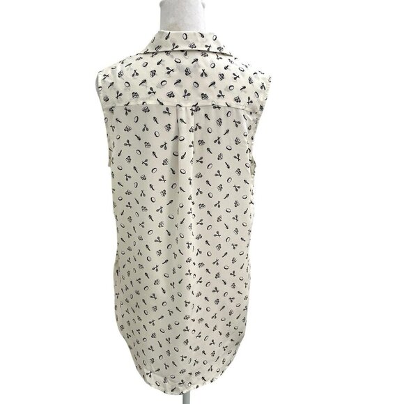 EQUIPMENT 100% Silk Instrument Music Band Sleeveless Tank Blouse size Small - Picture 5 of 8